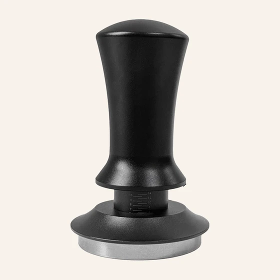 Calibrated Tamper — 304 stainless ripple base · 15 lb spring
